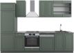 Vicco Fame-Line Complete keukeneenheid – 300 cm zonder werkblad Groen-Goud Landhuis/Antraciet