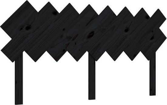 vidaXL Hoofdbord 159,5x3x80,5 cm massief grenenhout zwart