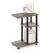 Furinno C-vorm bankbijzettafel, gebouwd hout, Frans eiken/zwart, 29,49 (D) x 50,01 (B) x 62,99 (H) cm