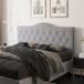 Yumi Peuplier Tête De Lit Capitonnée, Tête De Lit En Velours Gris, 185 X 8 X 134 Cm