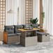 Maison Exclusive - Ensemble de meubles de jardin 6 pièces avec canapé et coussins, gris, en polyrotin