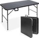 LifeGoods Table pliante - 124x61,5x74CM - Table pliante robuste - Table de camping - Pieds réglables - Table pliante intérieure et extérieure - Résistant aux intempéries - Noir