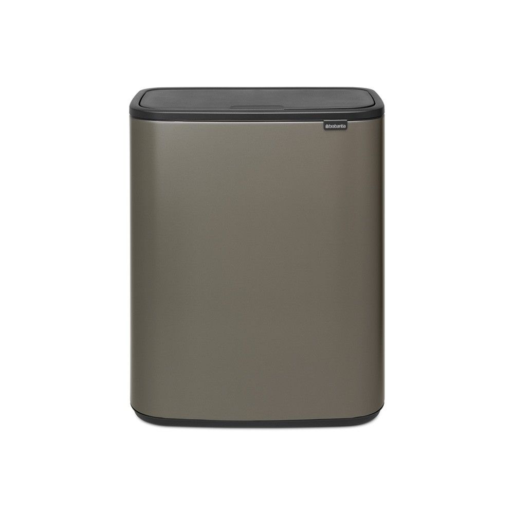 Brabantia Bo Touch Bin 60L Rectangular Plastic Waste Bin - Black/Platinum
