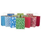 Hallmark 13 inch groot kerstcadeau tas assortiment, vakantie pictogrammen (12 papieren geschenkzakken in diverse ontwerpen voor Chanoeka of kerstcadeaus | strepen, stippen, sneeuwvlokken, kerstbomen)