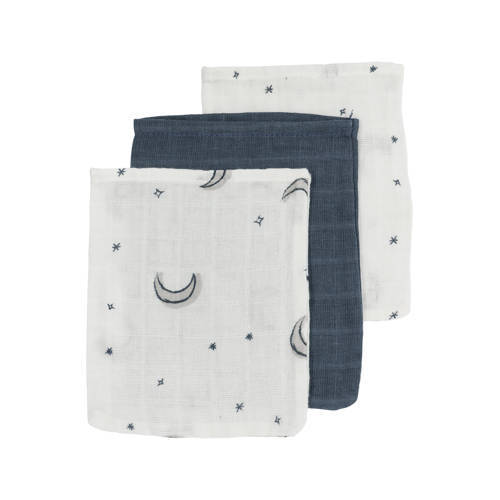 Meyco Meyco hydrofiel washandje Moon - set van 3 indigo