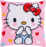 Vervaco Kruissteekkussen kit Hello Kitty Kiss Kiss