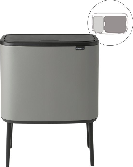 Brabantia Bo Touch Bin Afvalemmer 34 Liter (11+23 Liter