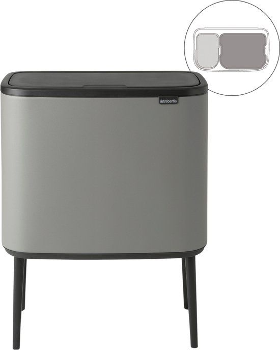 Brabantia Bo Touch Bin Prullenbak - 34 Liter - Mineral Concrete Grey