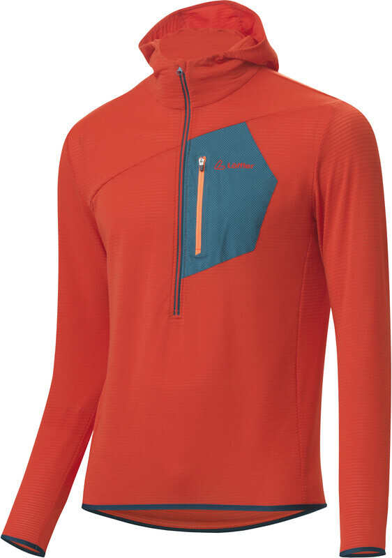 Löffler Aero Techfleece Hoody met 1/2 Rits Heren, fiesta EU 54 | XL 2020 Sweatshirts & Trainingsjassen