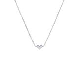 Lucardi Dames Stalen ketting met hart - Ketting - Staal - Zilverkleurig - 45 cm