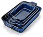 Set de plats en céramique, 4 pièces, bleu, 23-36 cm