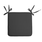 Merkloos Stof Textile Home stoelkussens - antraciet - 38 x 38 x 3 cm - voor binnen - touwtjes sluiting - zitkussens plat - vierkant