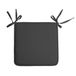 Merkloos Stof Textile Home stoelkussens - antraciet - 38 x 38 x 3 cm - voor binnen - touwtjes sluiting - zitkussens plat - vierkant