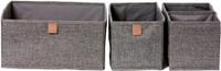 Merkloos LOVE IT STORE IT Premium Opbergmand 4-delig - Organiser voor garderobe van hoogwaardige stof - Grijs - 4 vakken in 3 maten