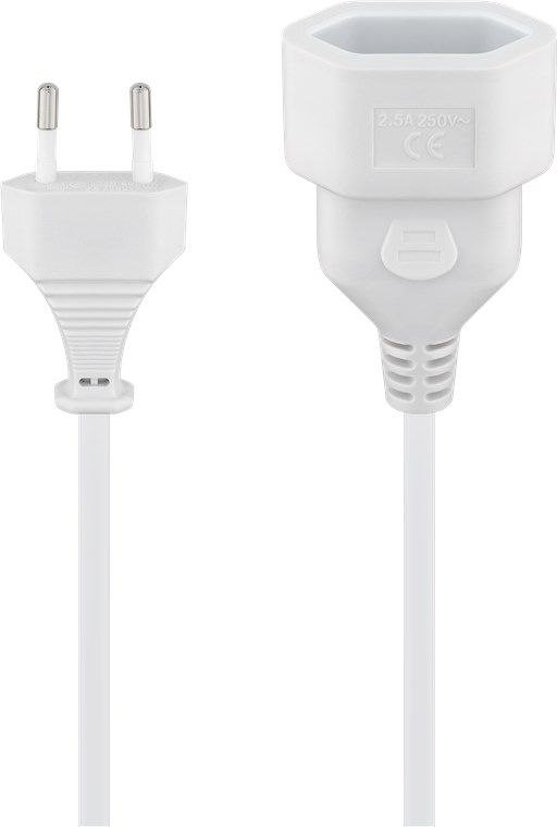 Goobay - Stroomkabel - 5m - Wit - Type C - CEE 7/16