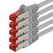 5x 0,5m Cat6 Cat.6 Ethernet-kabel Cat 6-netwerkkabel Patchkabel RJ45 SFTP - Grijs