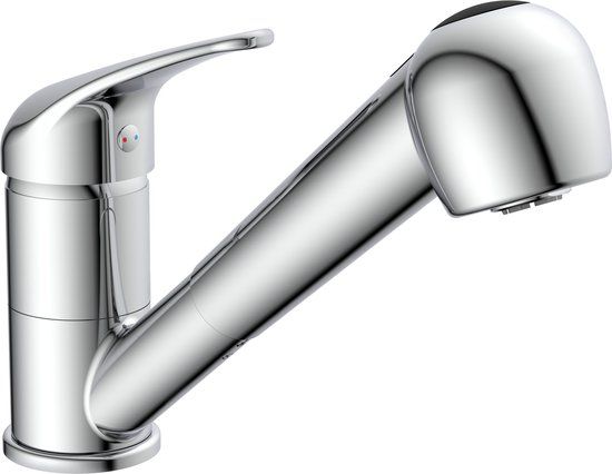 SCHÜTTE Ultra Keukenkraan - Lage Druk - Draaibare Uitloop - Uittrekbare Sproeier - Chroom