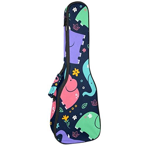 Mersov Tenor Ukulele Gigbag Waterdichte Ukelele Case Gewatteerde Rugzak, Geweldig voor Sopraan Concert (21/23/24") Olifanten Patroon