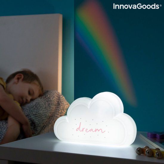 Innovagoods Claibow - Wolkvormige Lamp met Regenboogprojector en Stickers - Wit