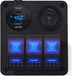 ProRide Panneau de commande 12V pour voiture/bateau - Chargeur USB/USB C 2 ports avec wattmètre - 45W - QC3.0 - 3 interrupteurs