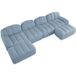 Canapé modulaire en U 4 places avec 2 ottomans, mousse haute densité 32d, tissu bleu doux