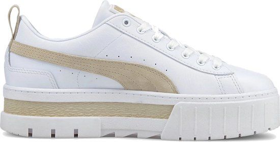 Puma Mayze Leather Sneakers - White/Ecru