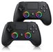 CSL 2x Manette, Gamepad, Utilisation sans fil pour PS4 & PC, set de 2 pièces, double vibration, pavé tactile, prise audio 3,5 mm, PlayStation 4-manette