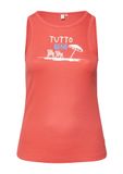 QS Geribde tanktop met print