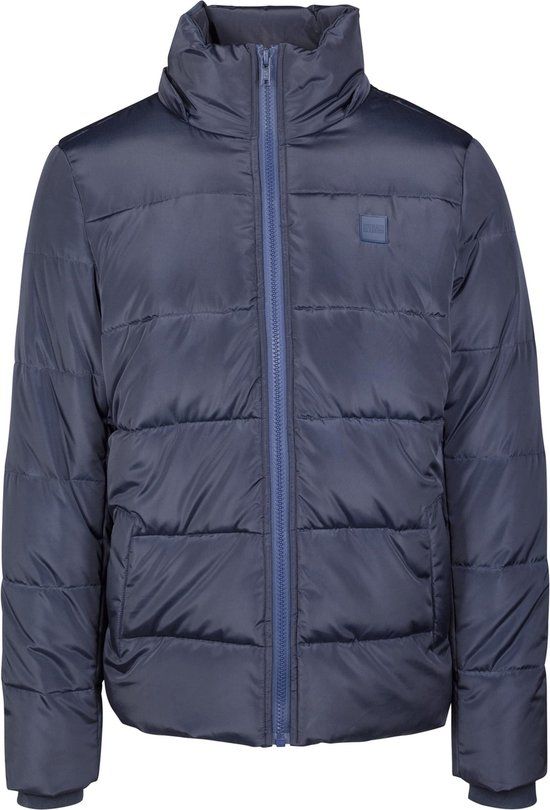 Urban Classics Hooded Puffer Jacket - Navy - Men's Size S