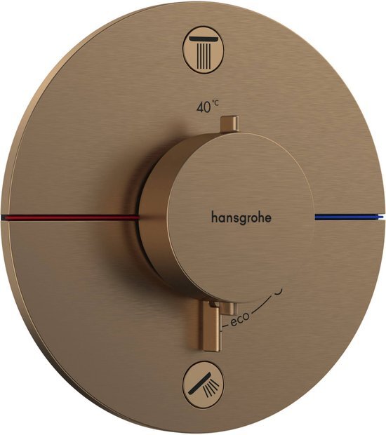 Hansgrohe Showerselect Comfort S inbouw thermostaat 2 uitgangen brushed bronze