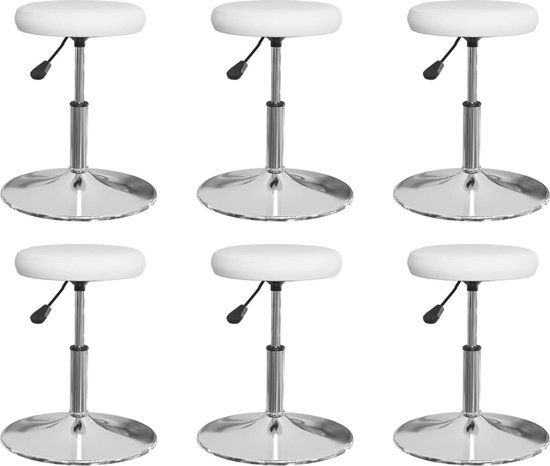 vidaXL Eetkamerstoelen - 6 stuks - Kunstleer - Wit