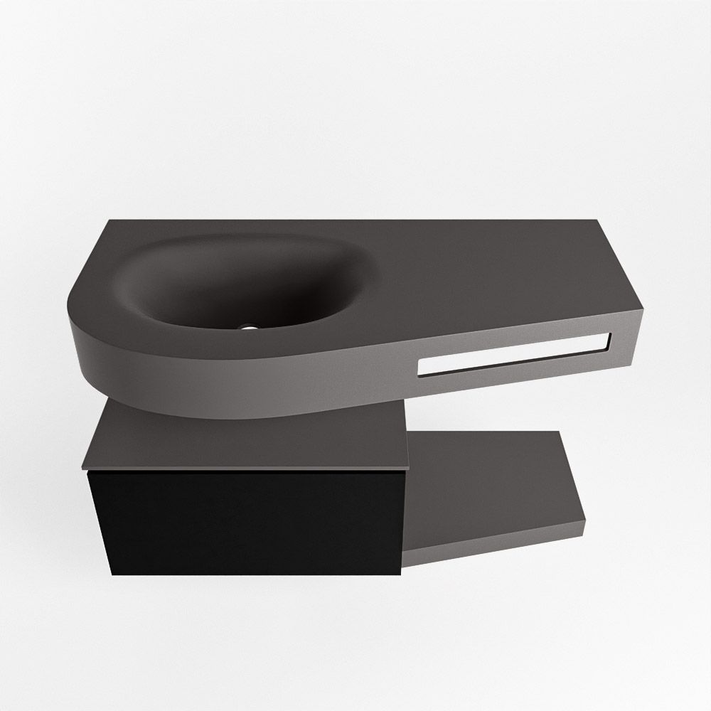 Mondiaz Riva Dulcet badkamermeubel links 100cm Dark Grey