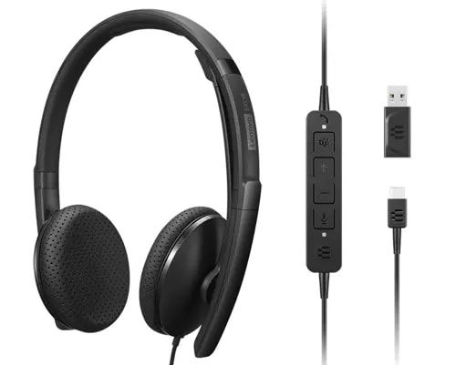 Lenovo 4XD1M45626 Headset - Bedraad - USB Type-C - Zwart
