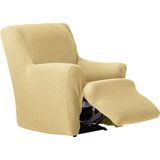 ECOMMERC3 Bi-elastische stoelbekleding met voeteneinden, eendelig, ademend en eenvoudig te installeren, stoelbekleding met samengestelde poten, beige, volledige bescherming met schuimrubberen