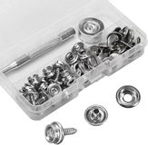 kajkey 62 sets drukknopen, canvas drukknopen, metalen knopen, zeildoekschroeven, canvas drukknoopschroef, roestvrij staal met 2 bevestigingsgereedschappen voor zeilen, schepen, meubels, canvas, autotenten...