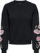 ONLY Gebloemde sweater zwart