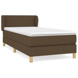 vidaXL Boxspringbed met matras, donkerbruin, 100x200 cm, met stoffen bekleding