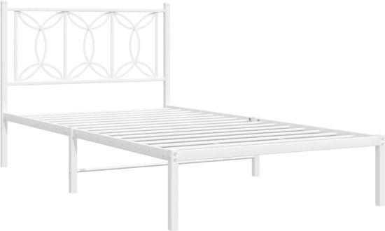 vidaXL Bedframe Metaal Wit 107x203 cm