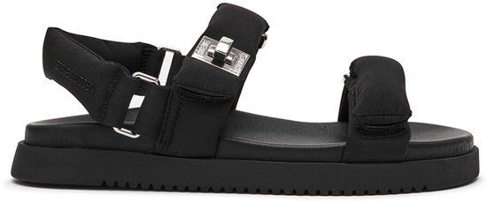 STEVE MADDEN Monat Zwarte Platte Sandalen Dames Maat 40