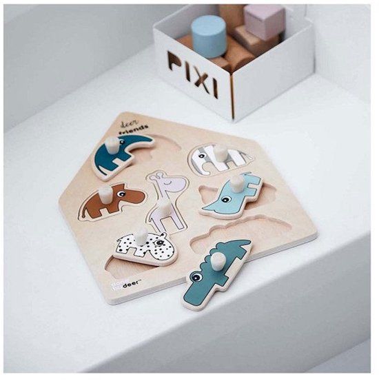 Done By Deer Leg Puzzel Deer Friends Colour Mix - Houten Puzzel - 1 Jaar+