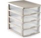 PLASTICFORTE Ladeblok/bureau organizer met 4x lades - beige/transparant