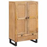 vidaXL Highboard met lade Bruin 40 x 33 x 110 cm Massief Mango Hout
