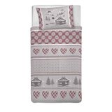 PENSIERI DELICATI Beddengoedset voor eenpersoonsbed, 100% katoen, compleet met dekbedovertrek van 1550 x 200 cm en 1 kussensloop van 52 x 82 cm, gemaakt in Italië, machinewasbaar op 40 °C, patroon