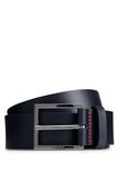 HUGO Leren riem Geek Sz35 Leather Belt W115 Dark Blue