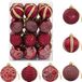 vidaXL Kerstballenset - 36 stuks - Wijnrood - 6 cm - Polystyreen