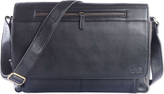 Wild Woodss WILD WOODS Leren Laptop Messenger Bag - 15 inch - Zwart