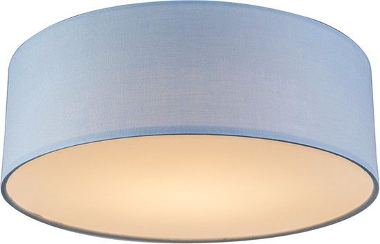QAZQA Drum LED Plafondlamp - Blauw - 30cm - 1 licht - LED
