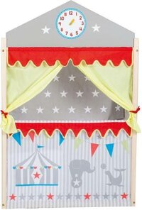 Roba Houten Poppenkast met gordijn - Multicolor