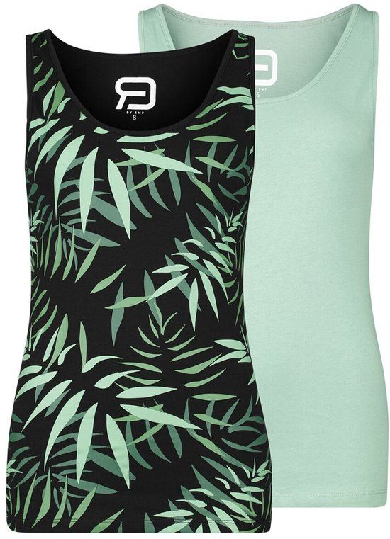 R.E.D. by EMP R.E.D. Rock-Engineered Design groen/zwarte topjes in een dubbele verpakking - Dames - XXL