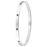 Lucardi Dames Armband bangle geboortestenen - Staal - Armband - Cadeau - Stijlvol - Zilverkleurig